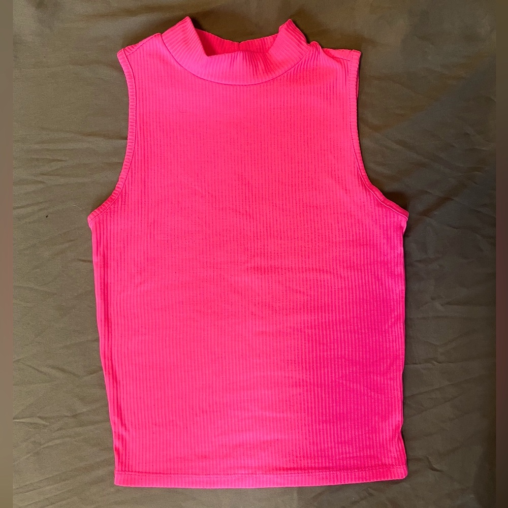 tight pink halter crop top